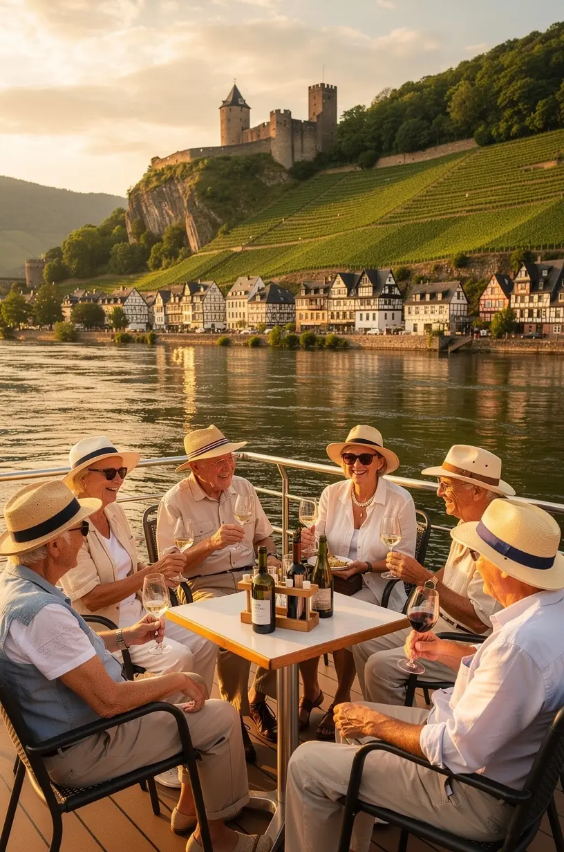 Panoramaaufnahme eines restaurierten Schlossgartens mit blühenden Blumenbeeten und Besucherwegen für Touristen